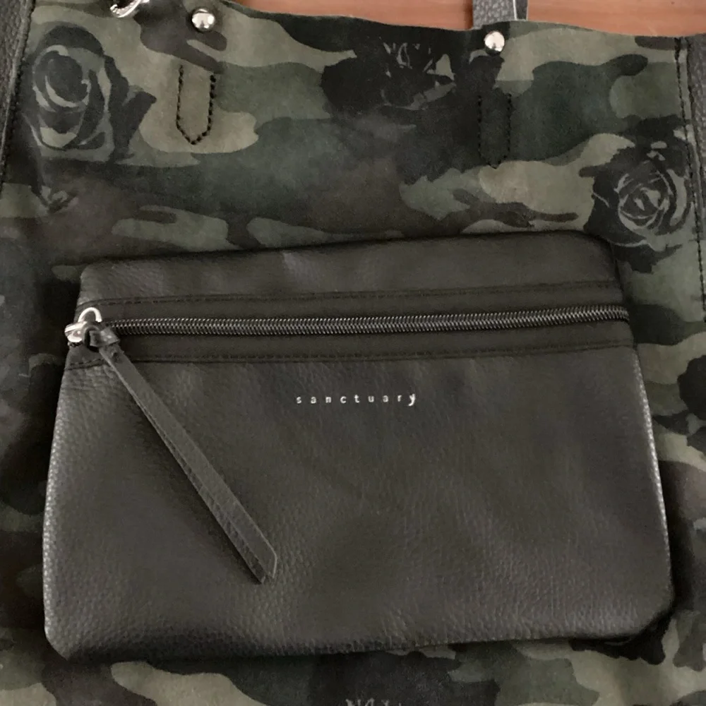 Sanctuary Black Leather Camo Tote Bag - Picture 5 of 6